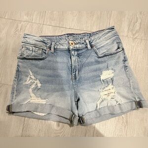 Edge Light Blue Distressed Jean Shorts
